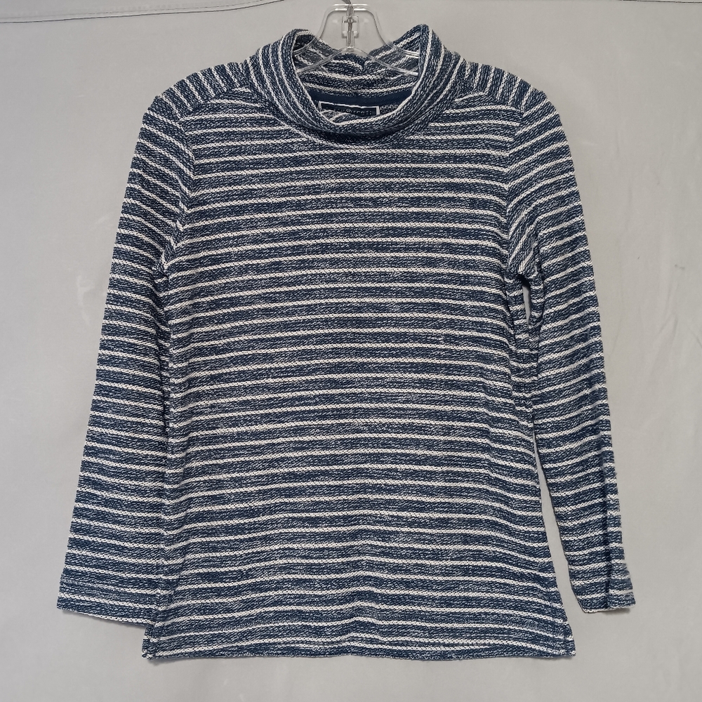 Karen Scott Navy and White Striped Long Sleeve Top PP